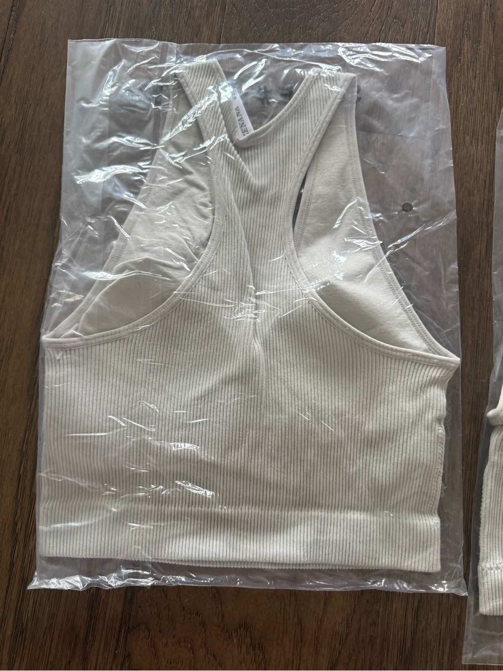 NEW Zenana Ribbed Crop Racerback Tank Top - Bone - Picture 8 of 10